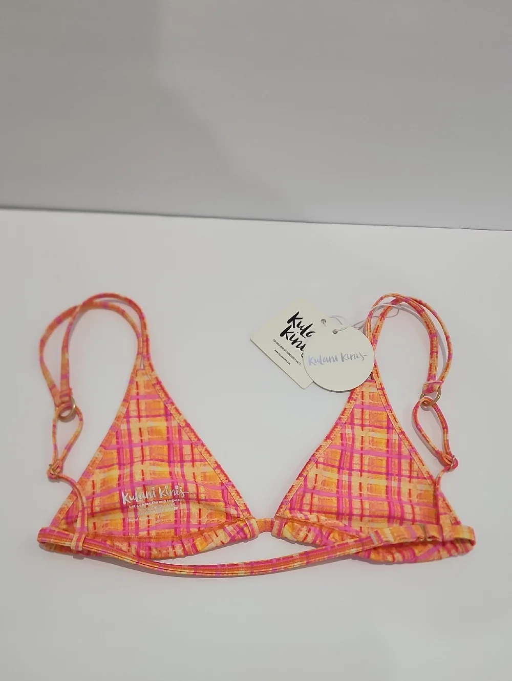 Kulani Kinis Twin Strap Bralette Bikini Top - Peaches
